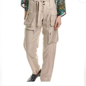 Pete & Greta Johnny Was Cargo Pants Womens 8 Hailey Belted Beige